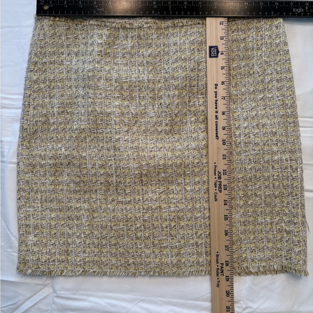 Ann Taylor Tweed Mini Skirt in Cream and Tan